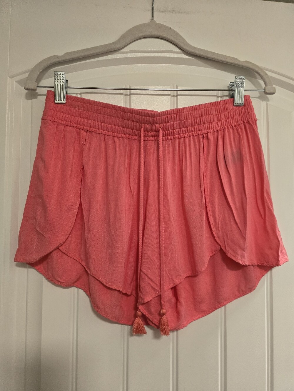 🌟7/25$ Aerie Coral Drawstring Tulip Hem Mid Rise Shorts
